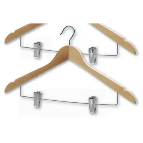 Solange Der Vorrat Reicht RESTPOSTEN Kleiderbügel Holz Chrom Hakenaufhänger Clips